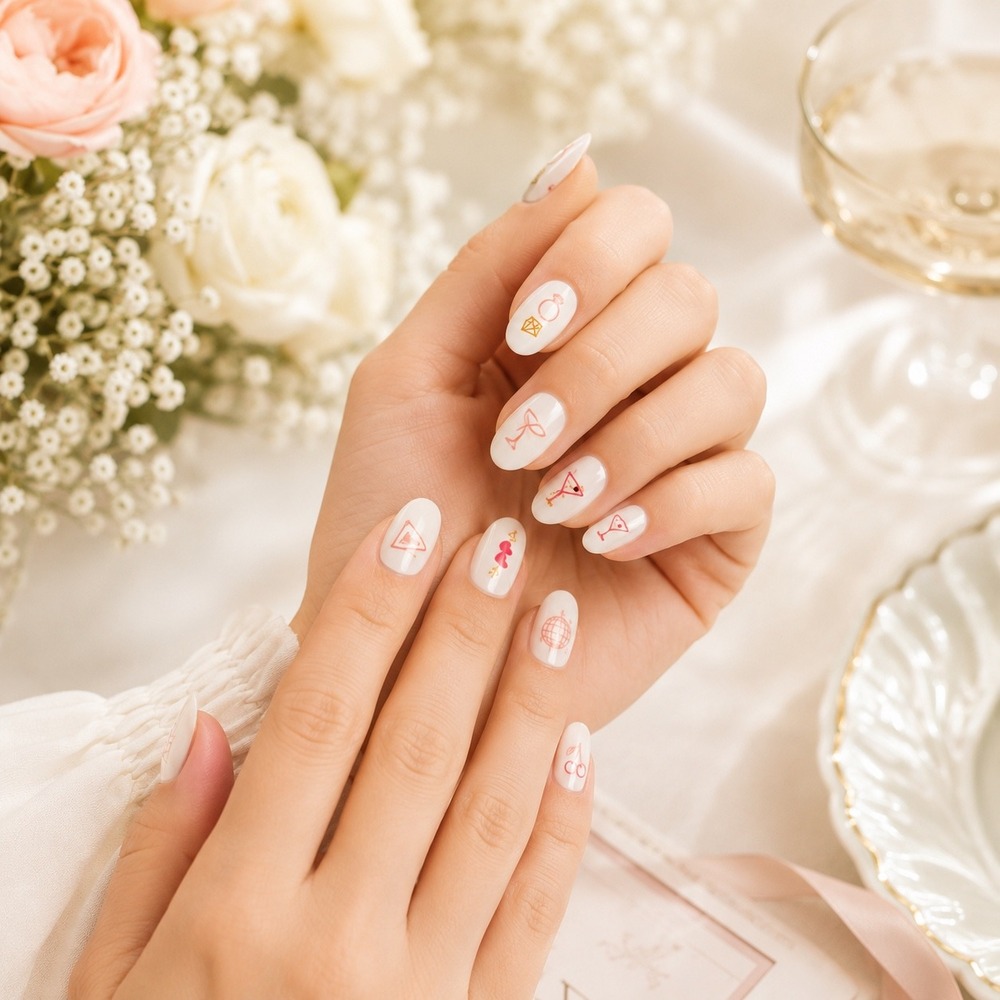 NPW Bachelorette Social Club Nail Stickers 153ct Bridal Party Manicure Decals